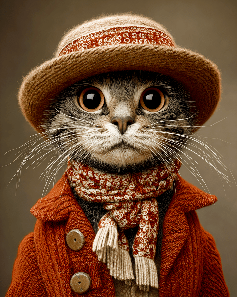 Mowbi - Wholesale Art Print - Janet - Cats in Hats - Art Print - 8"x10" Artwork0