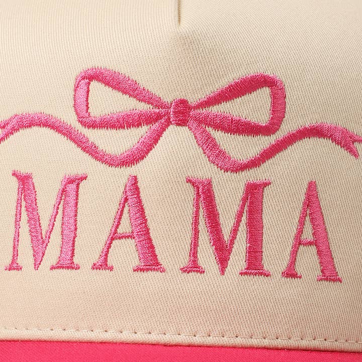 Fashion City - Wholesale Trucker Hat - Women's - MAMA Ribbon Embroidered Two-Tone Trucker Hat9