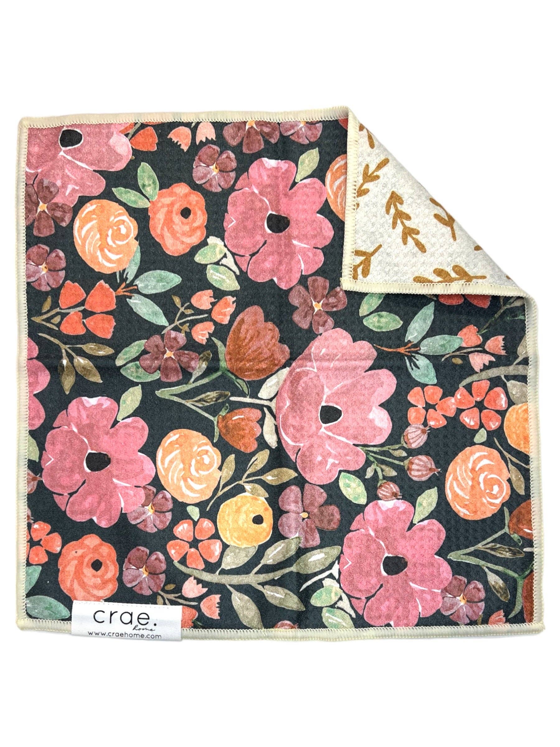 Charcoal Cream Fern: Reversible Washcloth for wholesale on Faire