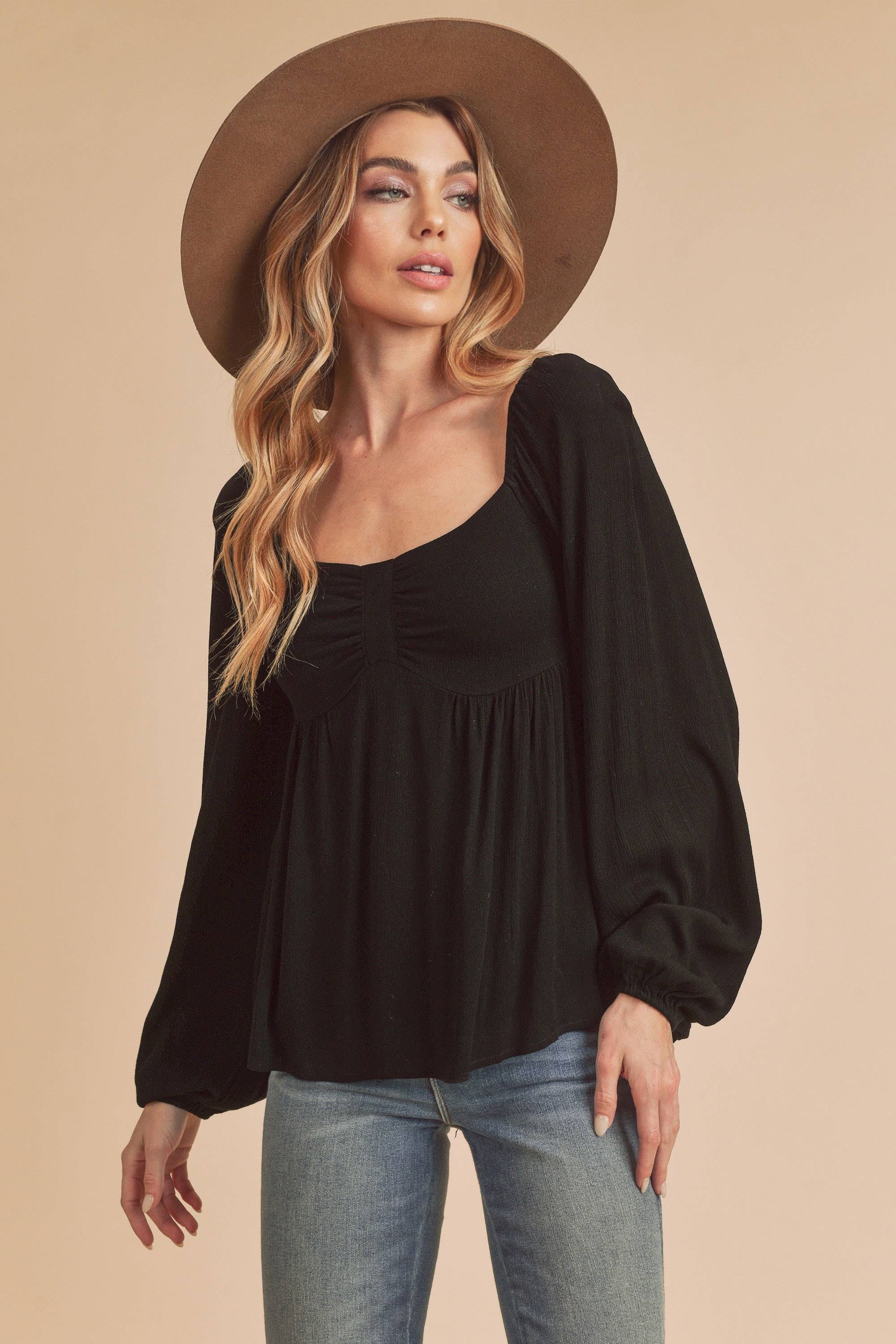 AEMI + CO - Wholesale Blouse - Women's - 8136BK Silvana Top28