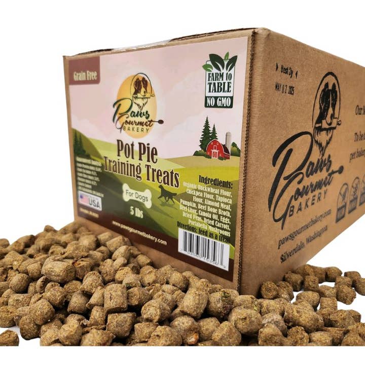 Paws Gourmet Bakery Pot Pie Training Dog Treats (GF) 5-lb for wholesale by Paws Gourmet Bakery