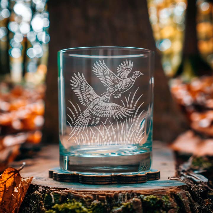 Pheasants Glass for wholesale by Benoit's Design Co.
