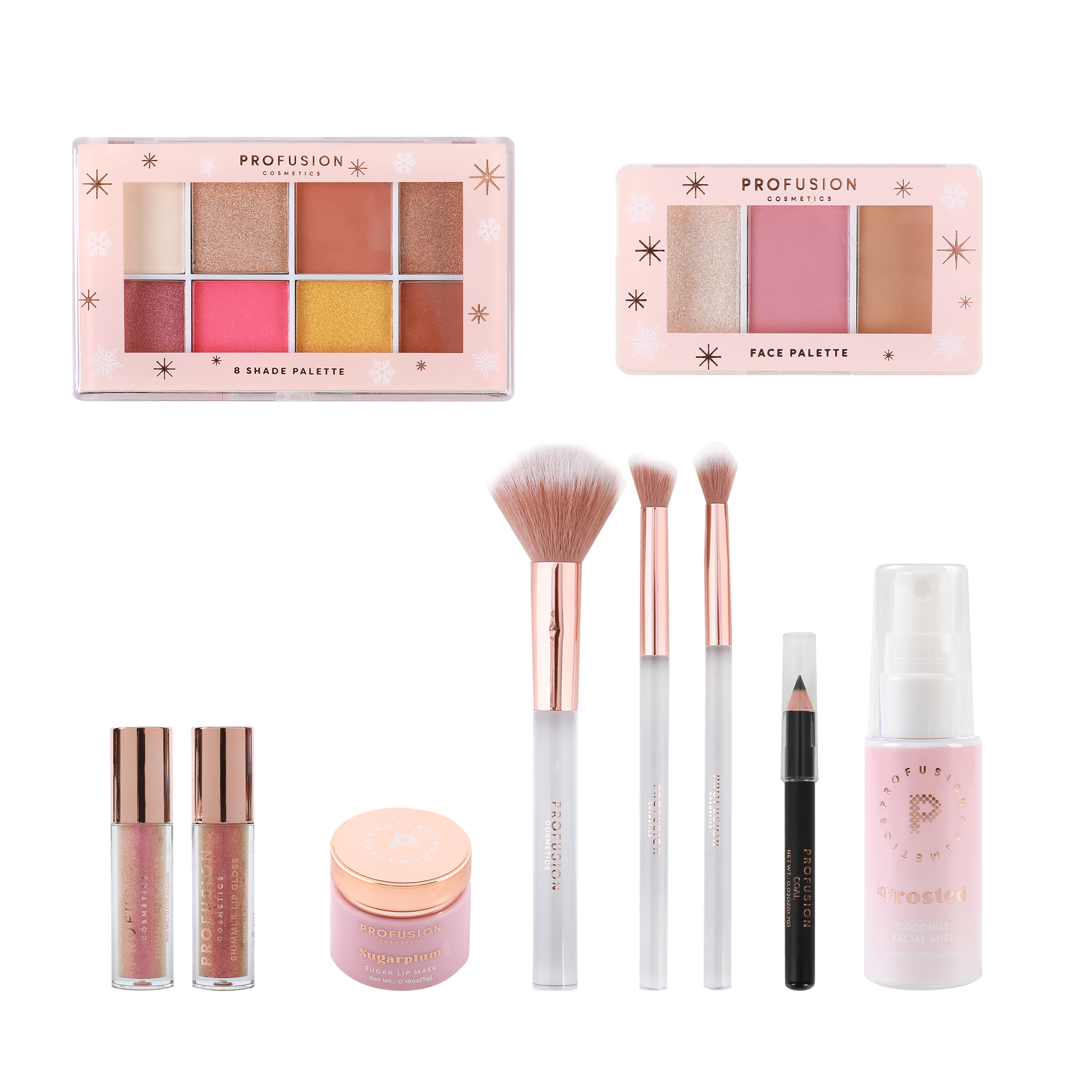 VIAI Beauty – wholesale Makeup kit – PROFUSION Frosted Snow Sparkle | 19 PC Beauty Box3