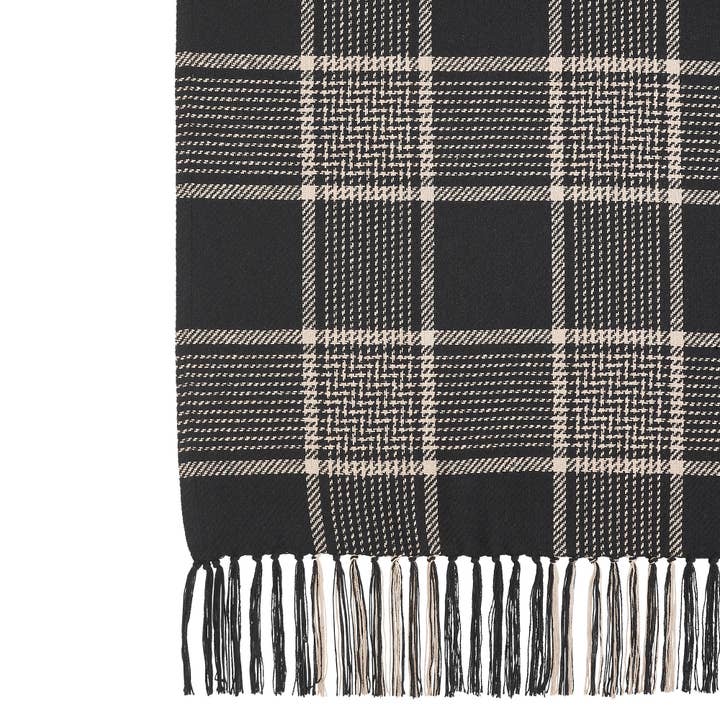 VHC Brands - Wholesale Throw Blanket - Eston Black Tan Plaid Throw 50x60