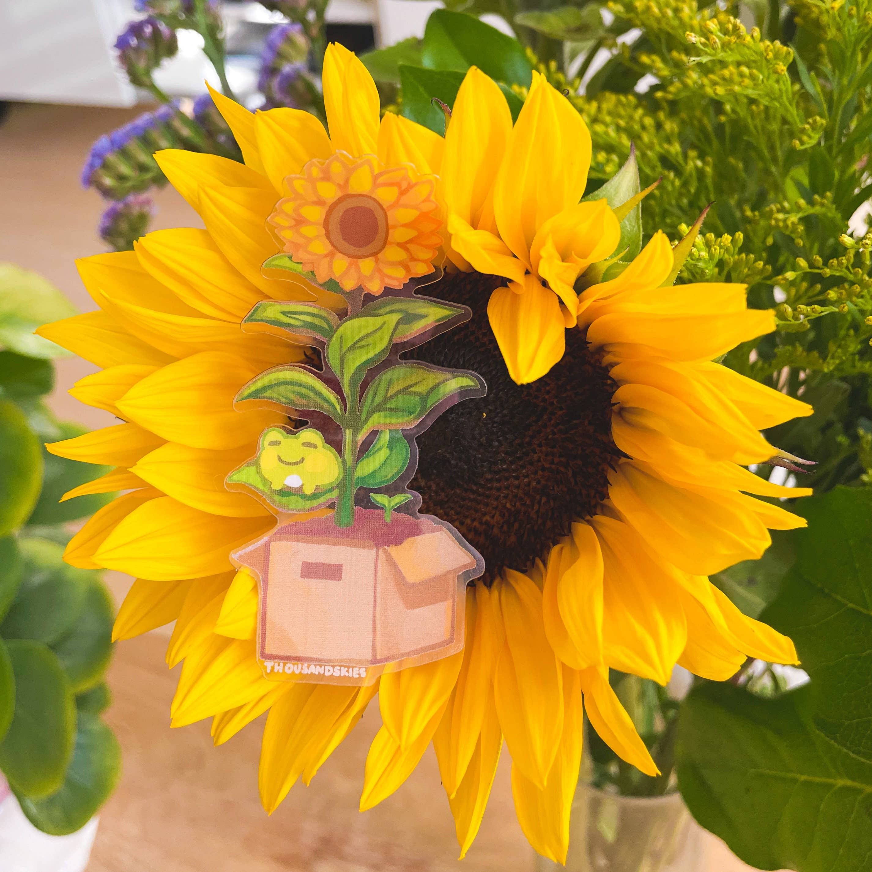 Thousand Skies - Wholesale Sticker - Vinyl Sticker (Transparent) Sunflower Froggie1