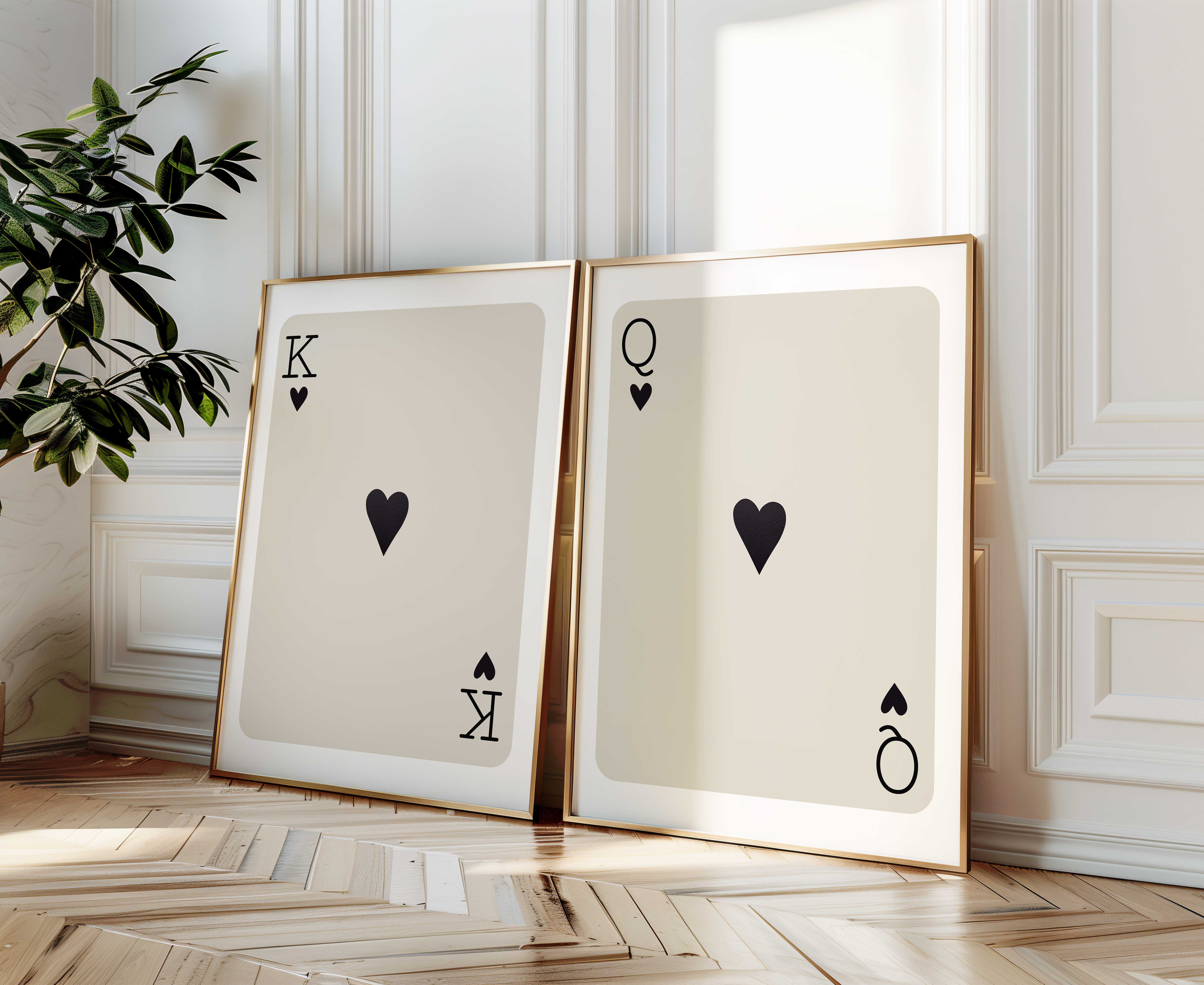 D'LUXE PRINTS - Wholesale Gallery Wall Set - King & Queen of Hearts – Modern Playing Card Print Set4