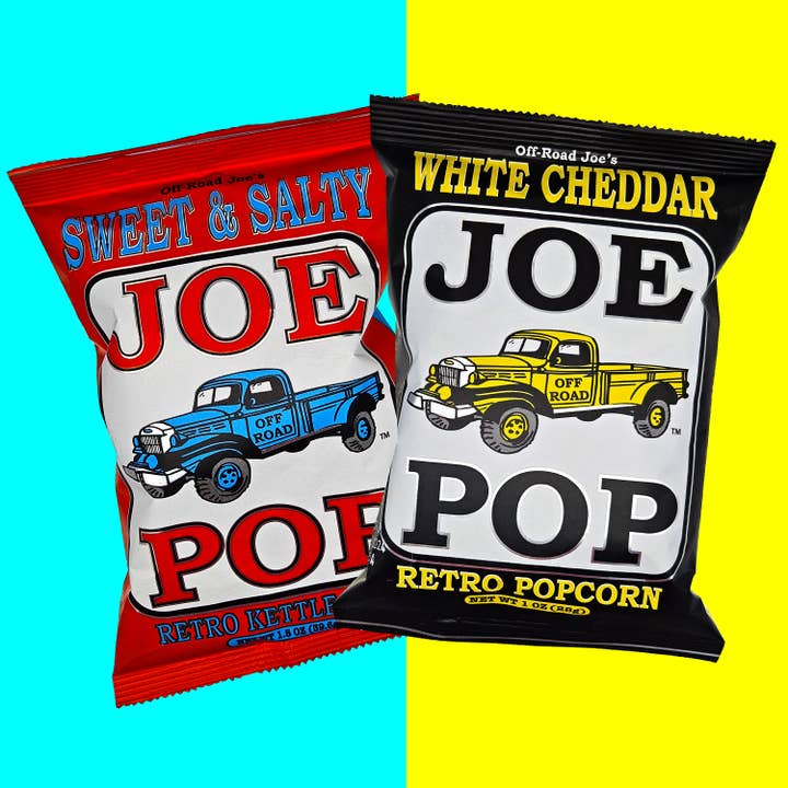 Joe Popcorn Assortment - White Cheddar + Sweet & Salty for wholesale by Joe Tea & Joe Chips
