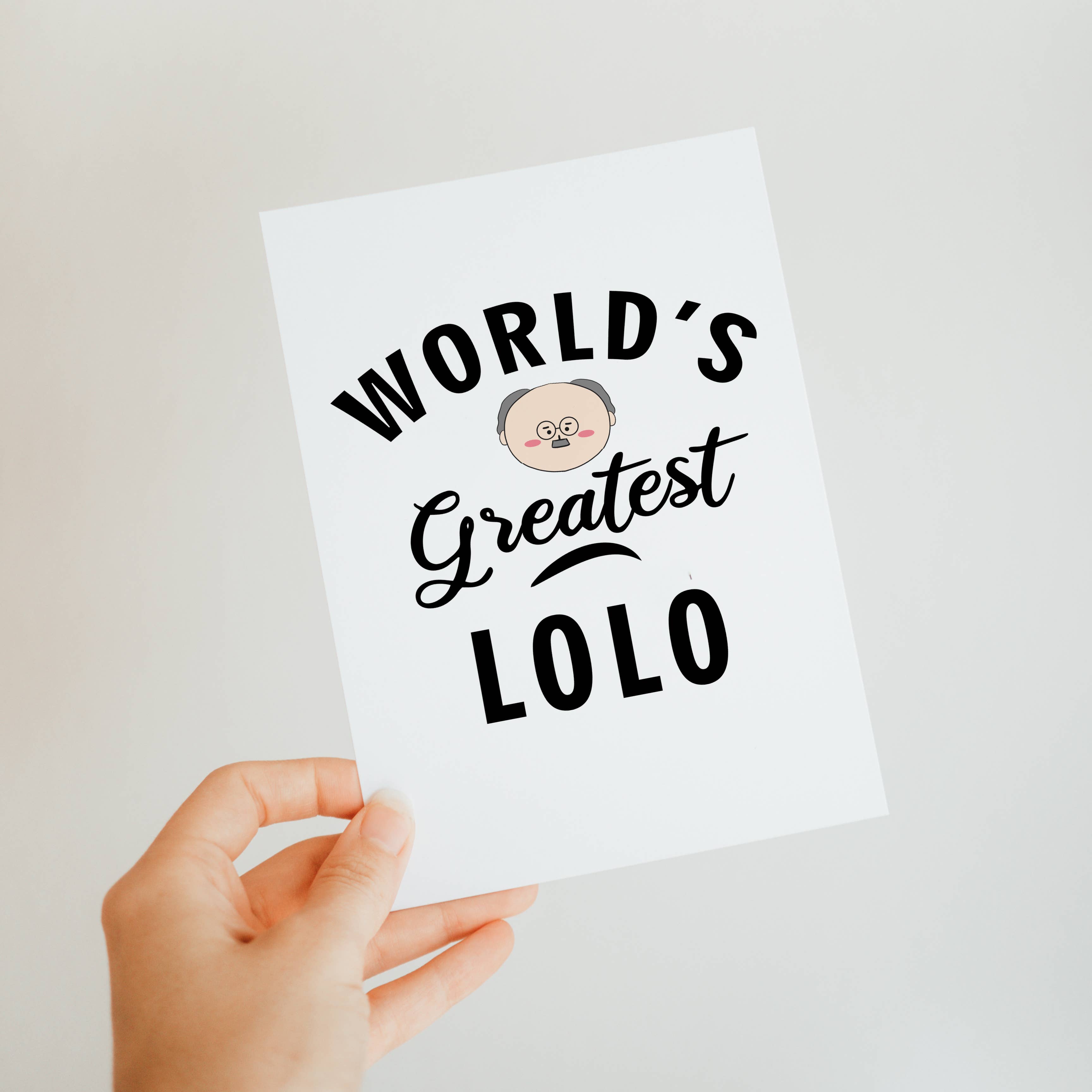 Kristine Lee Designs - Wholesale Everyday Greeting Card - World's Greatest Lolo Grandpa Tagalog Filipino Greeting Card