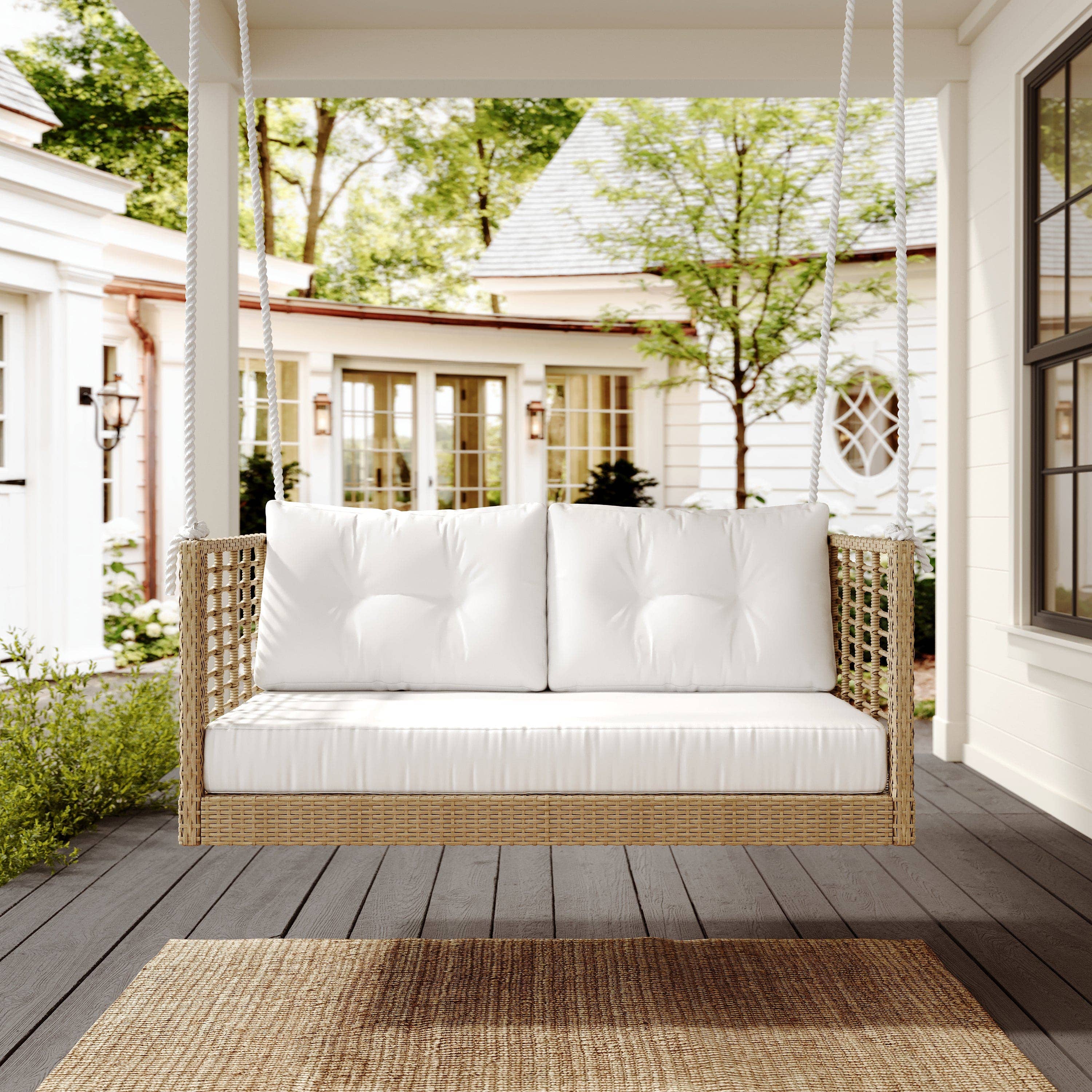 The Porch Swing Company - Wholesale Swing - Kids & Baby - East Green Millie Love Seat Porch Swing with Cushions0