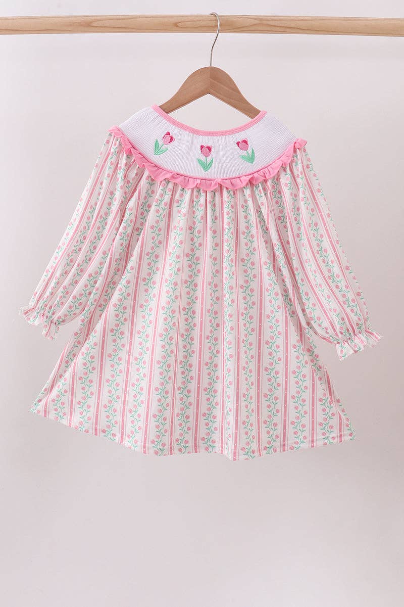 Mom & Co. - Wholesale Dress - Kids - Floral tulip smocked ruffle dress1