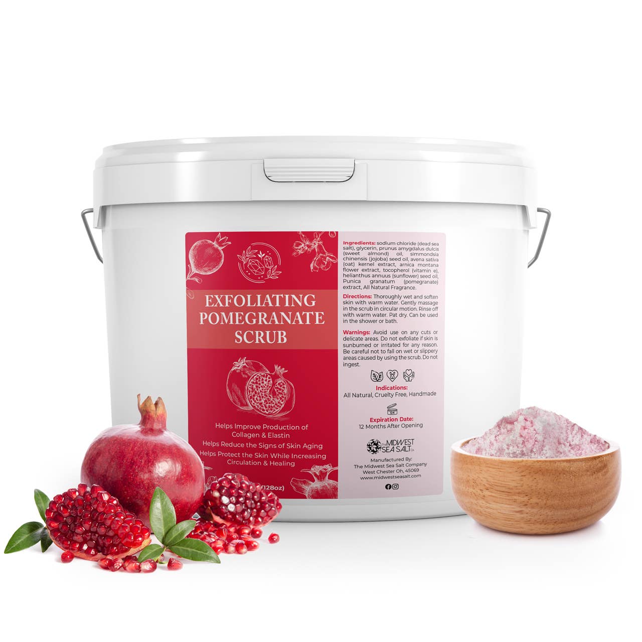 The Midwest Sea Salt Company – Großhandel Körperpeeling – Peeling-Körperpeeling mit Granatapfel - 128 oz4