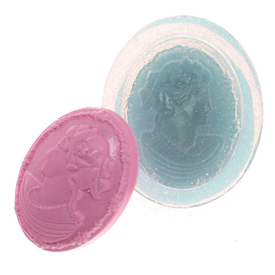 Flexarte USA - Wholesale Craft Supplies - Lady Cameo Brooch Silicone Mold Cake Cupcake Decorating Fondant Baking Mold Chocolate Candy Mould DIY0