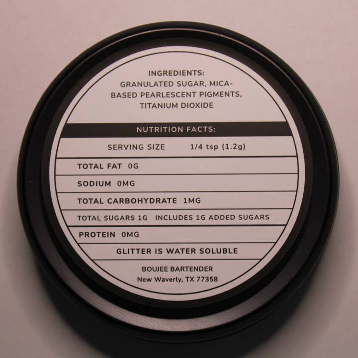 Boujee Bartender – wholesale Cocktail mix/syrup – Sweet Cocktail Rimming Glitter2