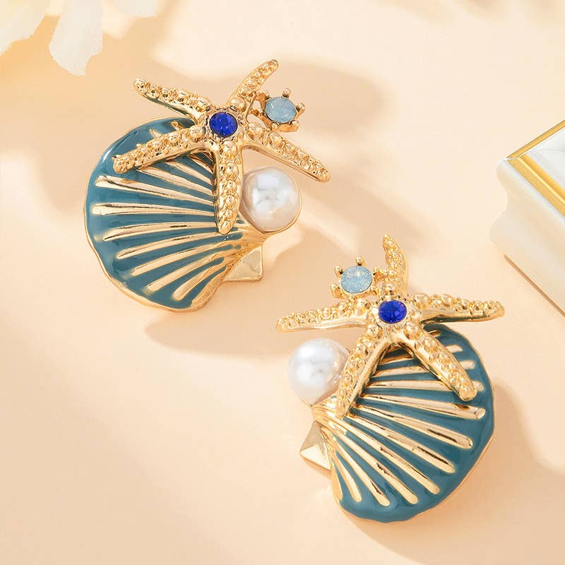 PEACH ACCESSORIES – wholesale Jewellery set – Nautical Starfish & Seashell Pearl Jewellery6