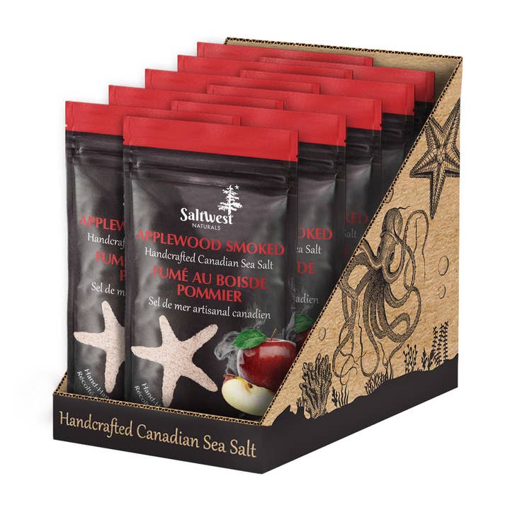 Saltwest Naturals - Wholesale Salt - Case of 10 - Applewood Smoked Sea Salt 45g2