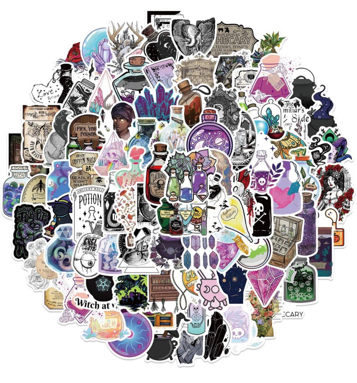 Moon River Designs – Engroshandel Klistermærke – Apotek vinylklistermærker – troldmandsinspirerede vinylklistermærker1