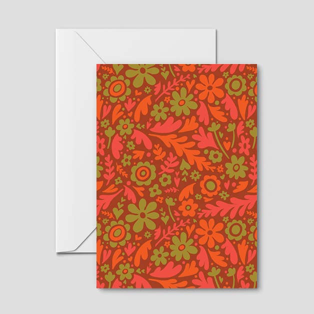 Northern Spring Floral Pattern Greeting Card for wholesale by Heartfelt Hello