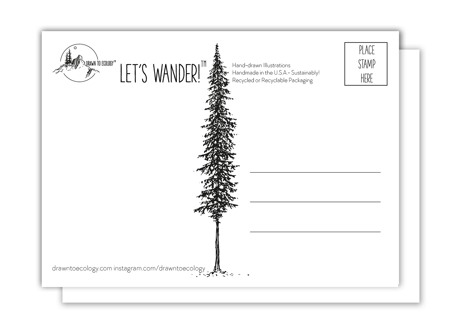 Drawn to Ecology - Wholesale Postcard - Weekend Warrior Postcard4