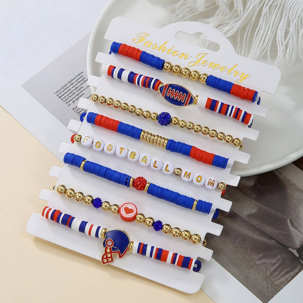 ACCITY - Wholesale Jewelry Set - BRACELET 8-PIECE SET POLYMER CLAY BRACELET_CWMM35128