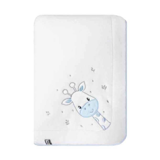 Veloursdecke mit Giraffenstickerei für den Großhandel von Blue Kids