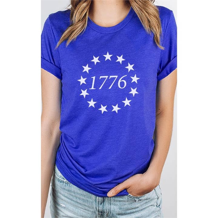 Patriotic 4th of July 1776 Star Circle Graphic Tee for wholesale by Select Apparel