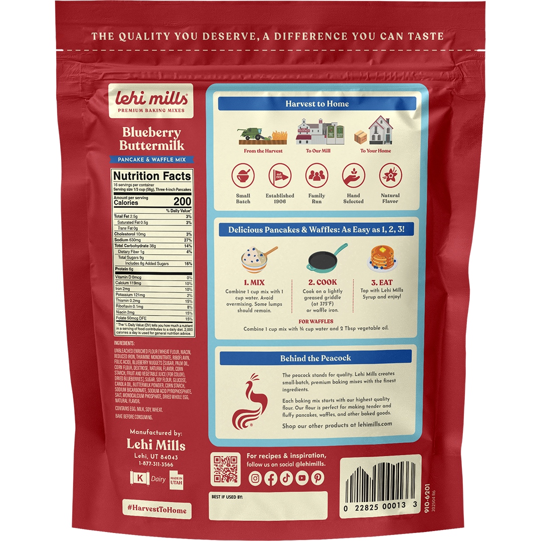 Lehi Mills - Wholesale Pancake Mix - Blueberry Buttermilk Pancake Mix1