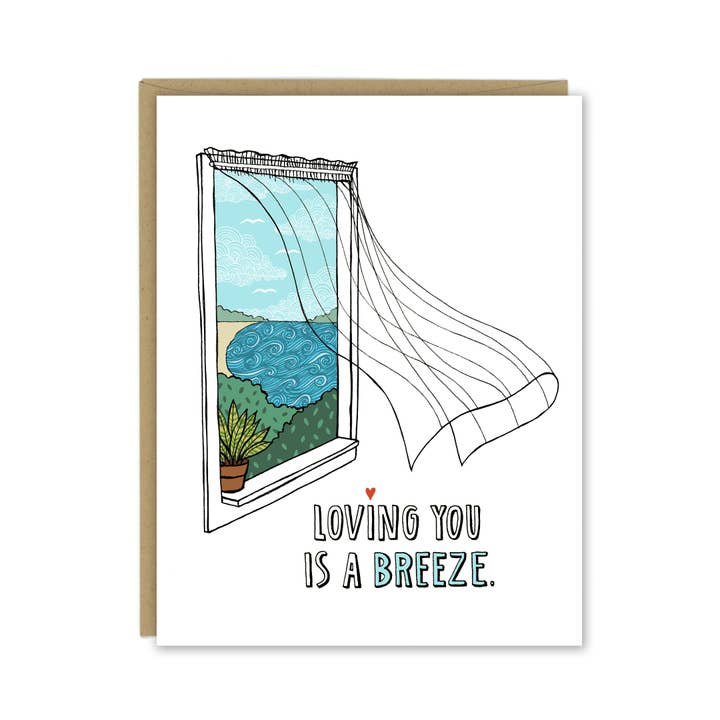 Sloe Gin Fizz - Wholesale Love Card - Loving You is a Breeze Card