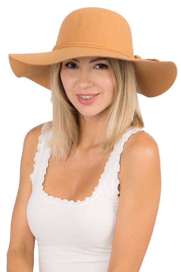 Cap Zone - Wholesale Fedora - Women's - Floppy Sun Hat with Bowknot Wide Brim Felt Hat16
