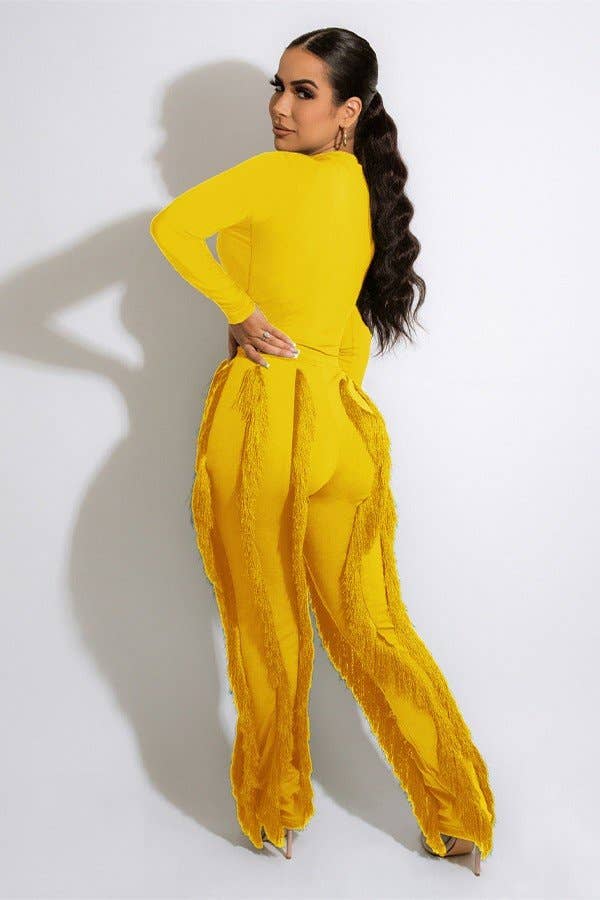 Aria Romance - Wholesale Top & Pant Set (NOT Loungewear) - Women's - Fringe Lace Two-Piece Romper1