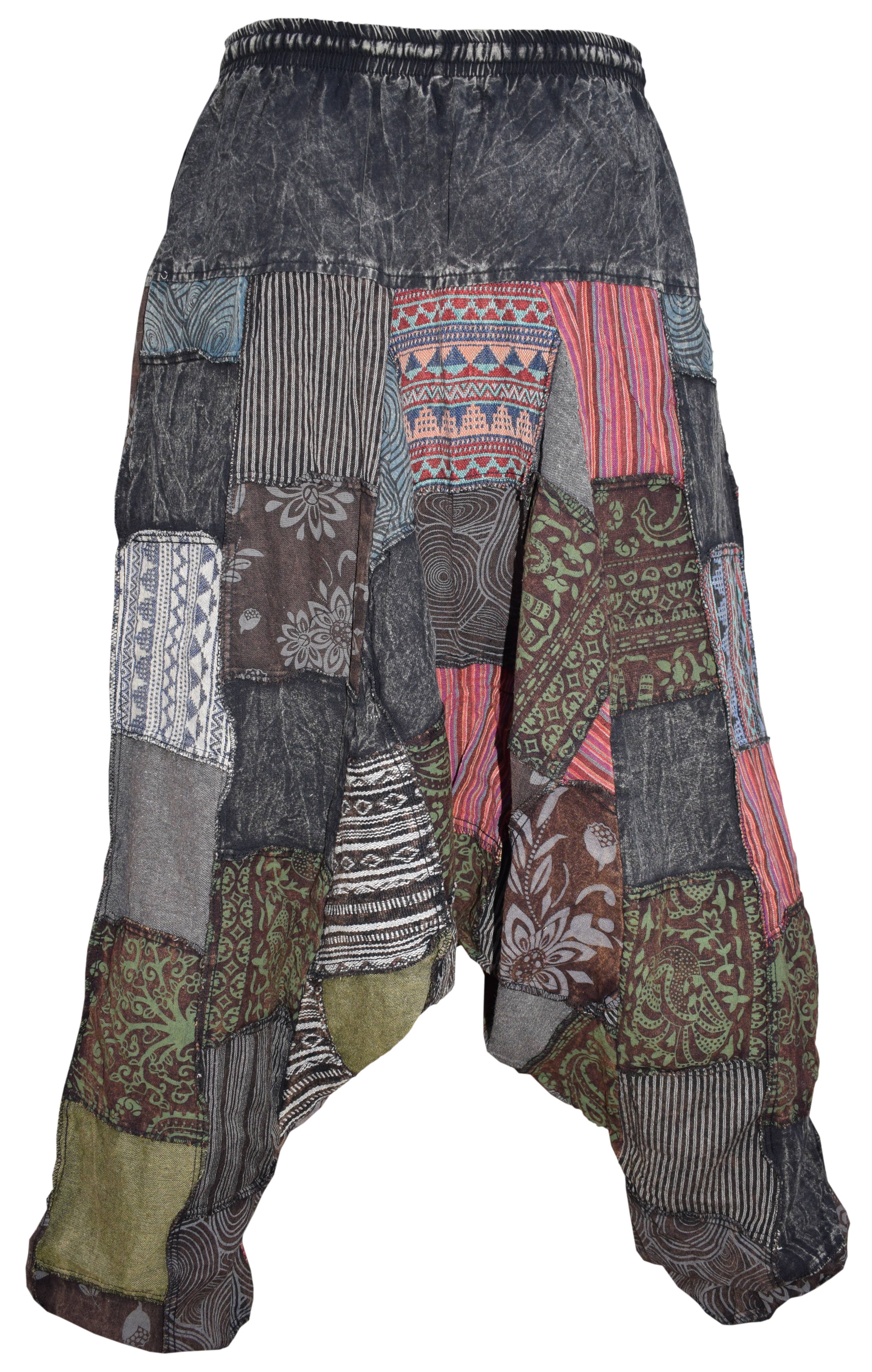 Gheri - Wholesale Pants - Men's - Bohemian Patchwork Stone Washed Cotton Mens Harem Pants1