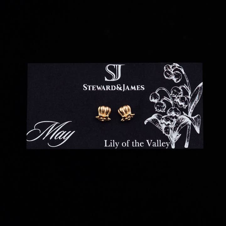 Brincos Micro Stud Lírio-do-vale - Maio por atacado de Steward & James