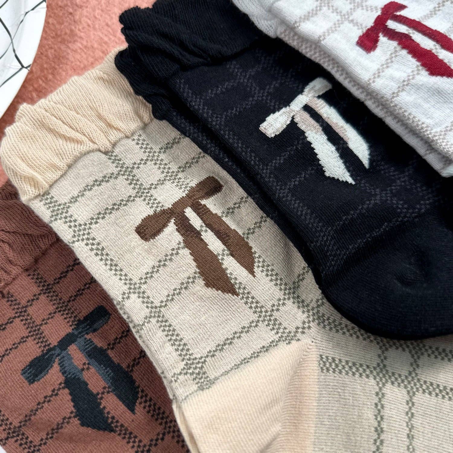 7DAYSSOCKS - Wholesale Sokken - Dames - Crew Ribbon Check sokken voor dames9