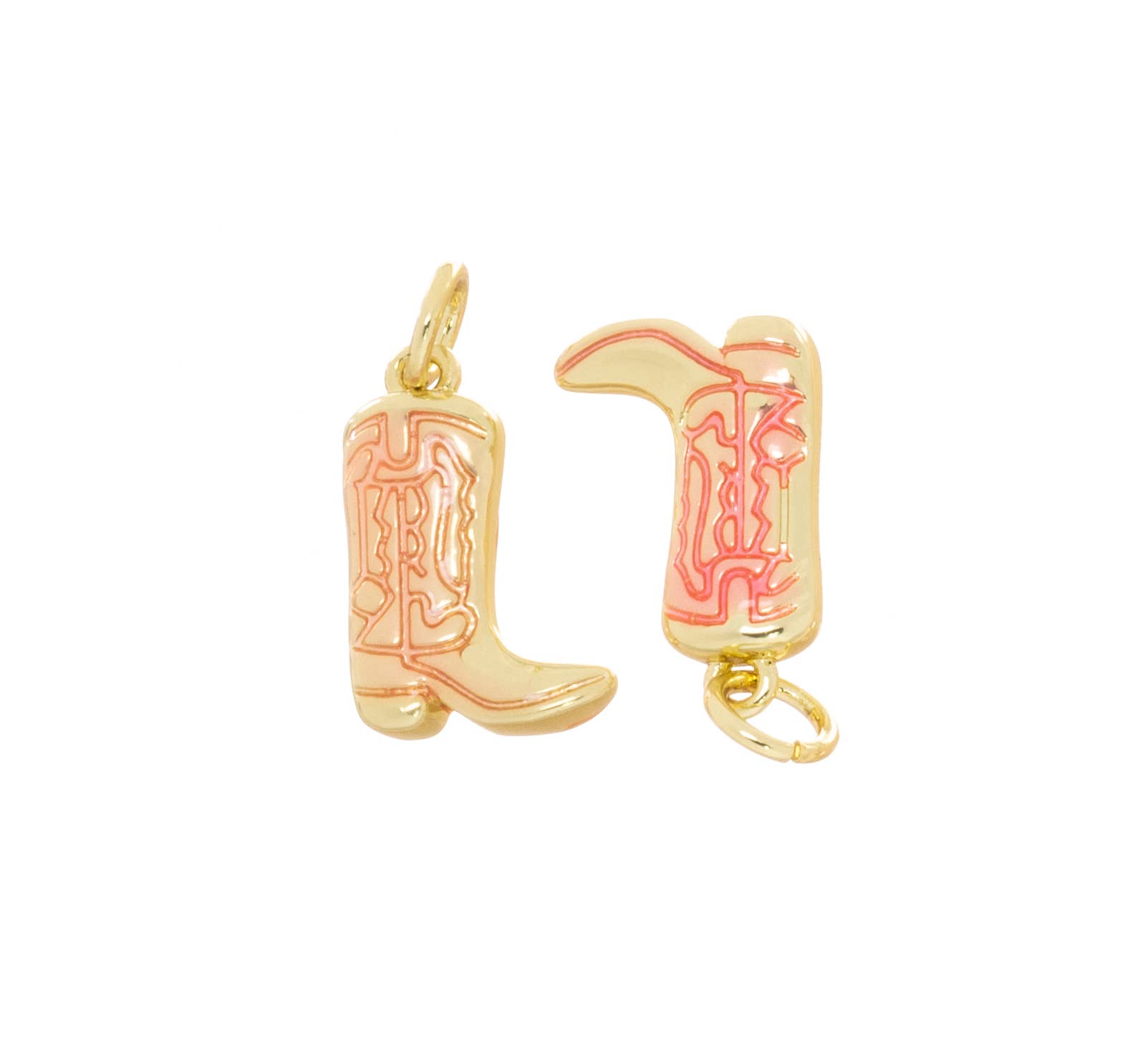 Jewel Pledge - Wholesale Individual Charm/Pendant - Cowboy Boot Charm,Western Jewelry Gold Charms CPG27914