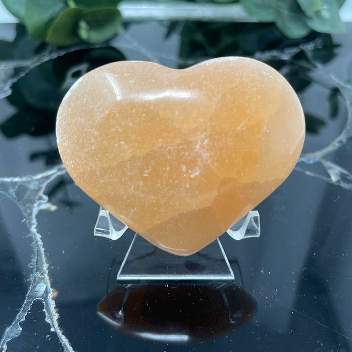 Crystal Deal - Wholesale Crystal Grid - Selenite Orange Heart lot of 5 2