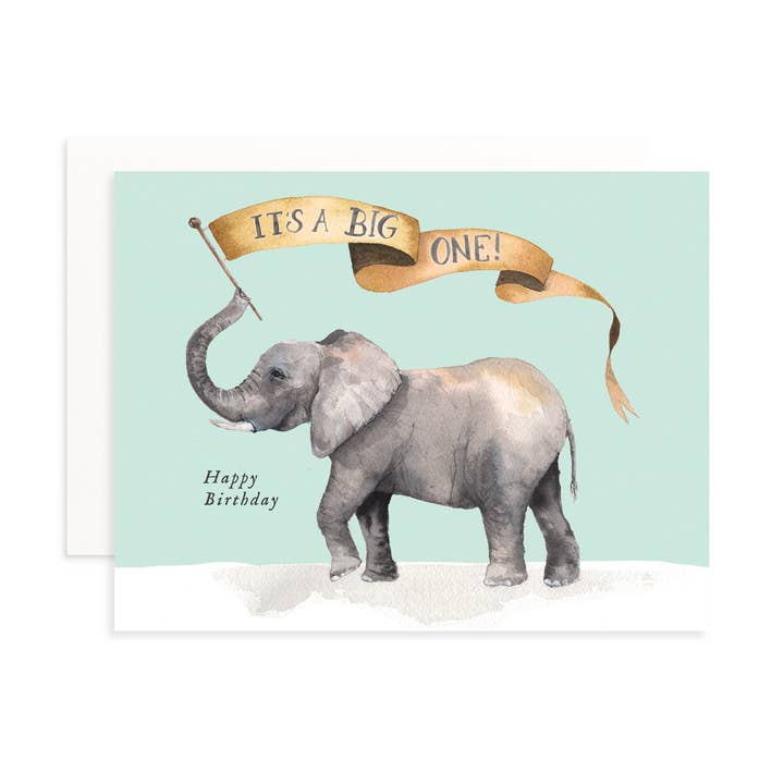 Cami Monet - Wholesale Birthday Card - Big One Elephant Birthday Greeting Card0