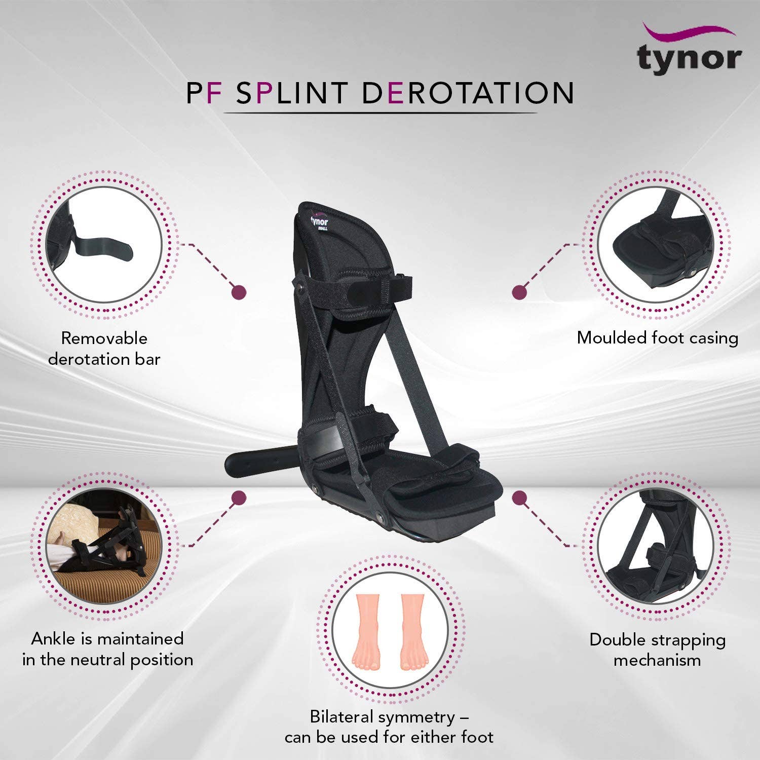 Tynor – Suporte para o corpo por atacado – Fasceíte Plantar Derotação Nocturna8