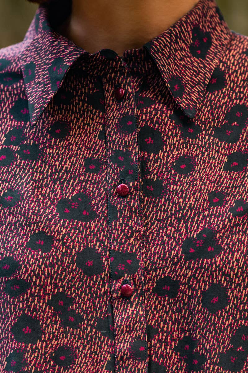 Eglantine et Zoé – Engroshandel Stofbolt – Blue Punti stof i viscose poplin4