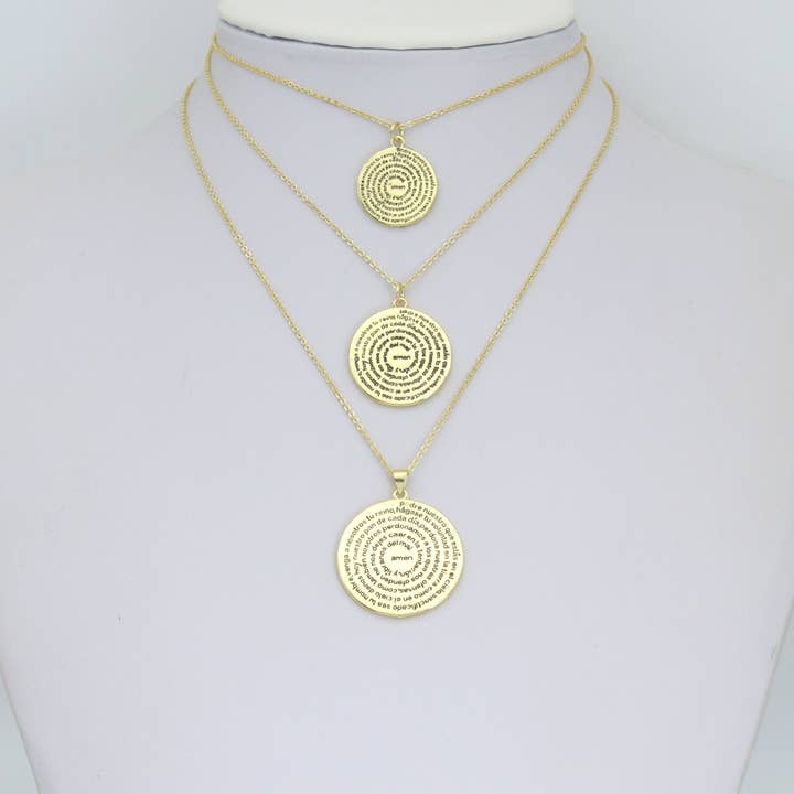 BestBeads&Beyond - Wholesale Individual Charm/Pendant - Lord’s Prayer medallion Charm Pendant, Sku#LK12832