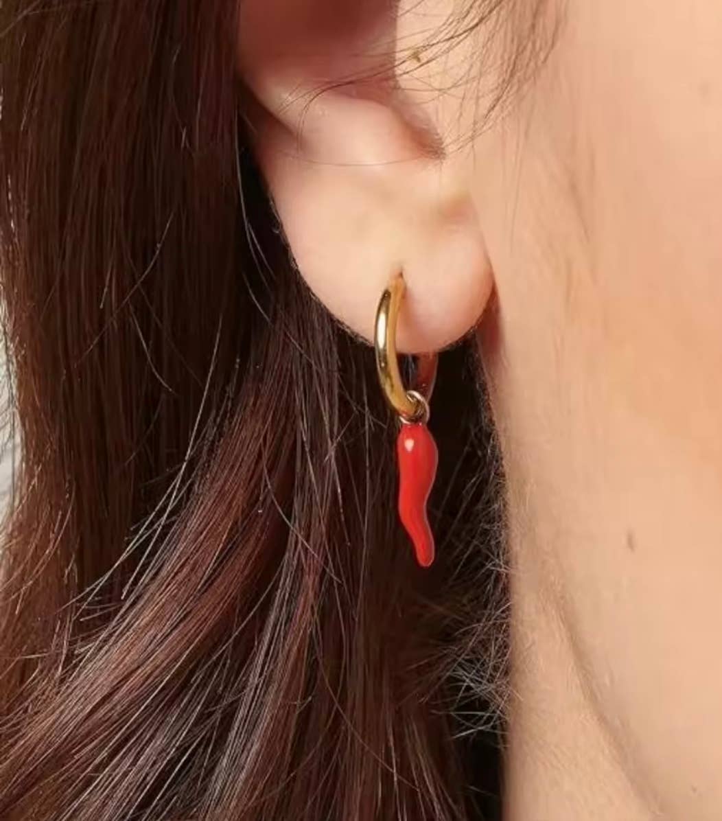 HoopLa - Wholesale Dangle Earrings - Farmers Market Mini Huggie Hoop Charm Earrings1