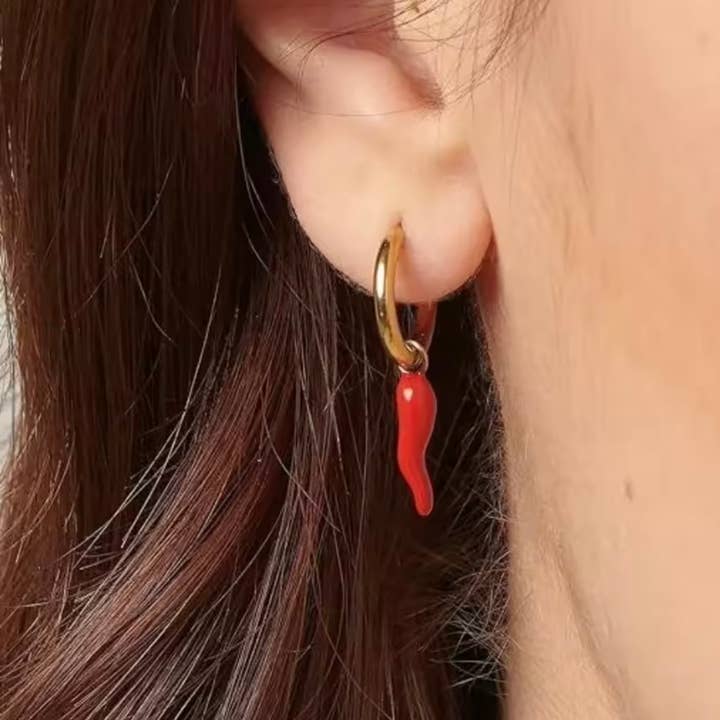 HoopLa - Wholesale Dangle Earrings - Farmers Market Mini Huggie Hoop Charm Earrings1