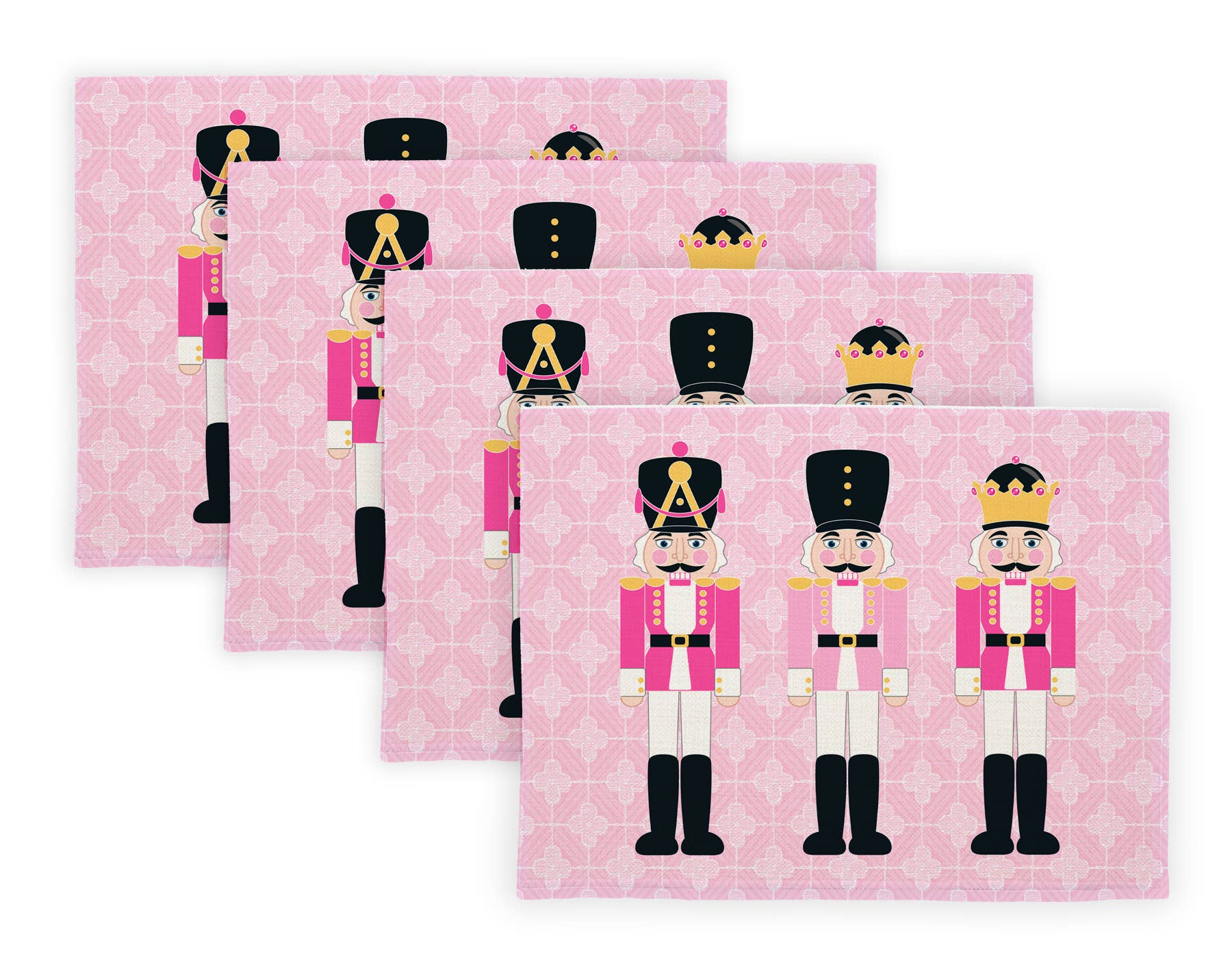 Marye-Kelley - Venta al por mayor Manteles individuales - Manteles individuales de lino rosa con forma de cascanueces0