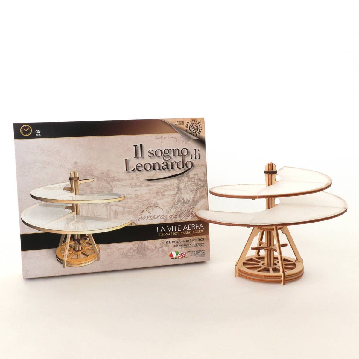 Dahimo - Wholesale DIY Craft Kit - Da Vinci Rotating Aerial Screw - Functional Wooden Model Kit5