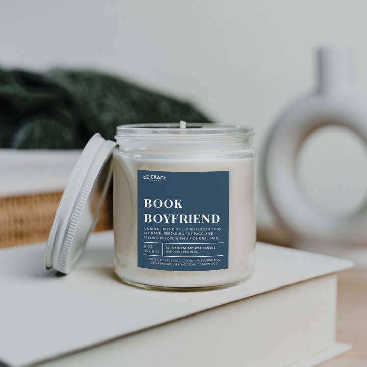 CE Craft Co - Wholesale Jar/Filled Candle - Book Boyfriend Candle1