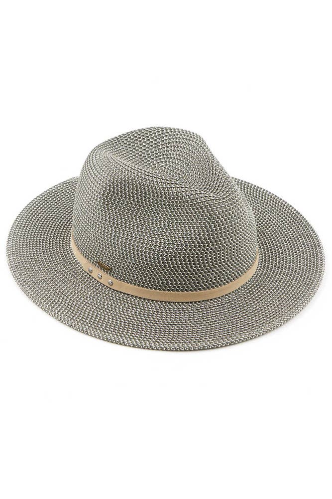 Hana - Wholesale Straw Hat - Women's - C.C Suede Band Trim Panama Sun Hat4