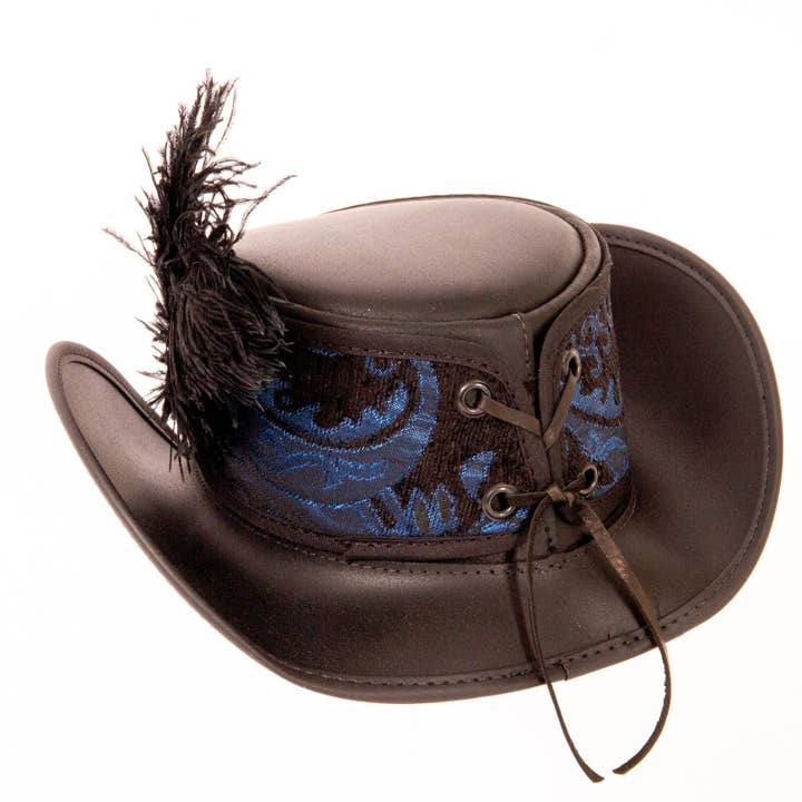 American Hat Makers - Wholesale Fedora - Unisex - Leather Festival Hat - Style Reversible Ren14