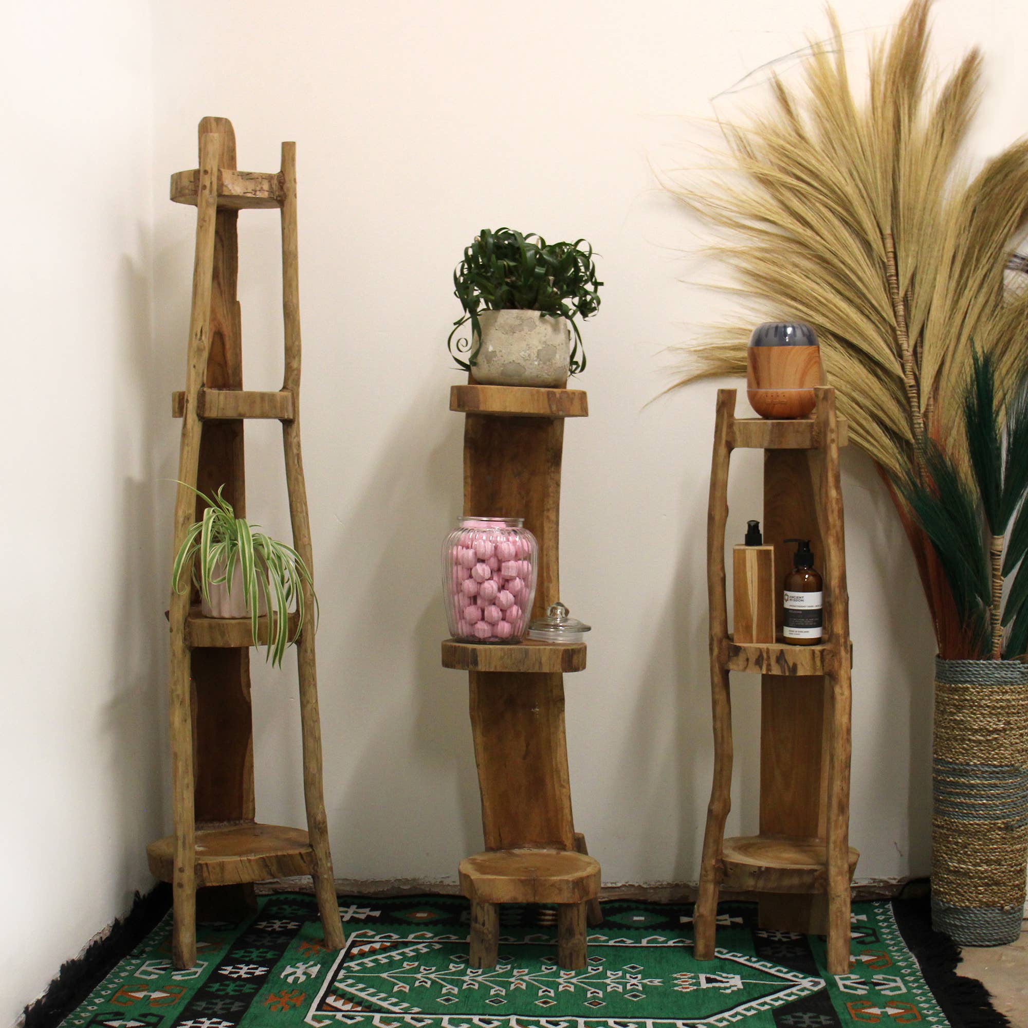 AWGifts Europe - Wholesale Retailer Display Stand/Case - Natural Teak 6 Shelf Display 120cm high2