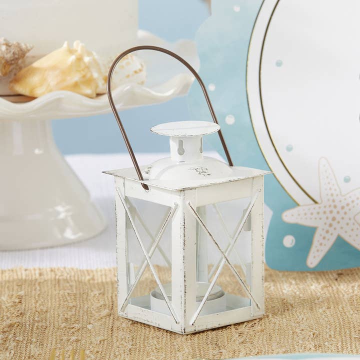 Kate Aspen - Wholesale Candle holder - Luminous Distressed White Mini-Lantern Tea Light Holder4
