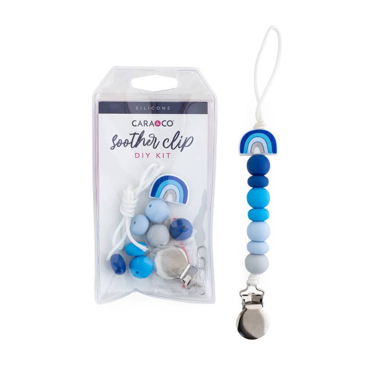 Attache-tétine Blue Skies pour la vente par Cara & Co Silicone Craft Supply