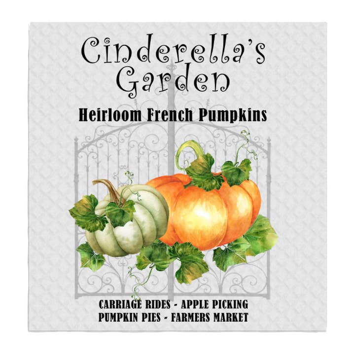 Avery Lane Gifts - Venta al por mayor Paño de cocina - Parche de calabaza de jardín cenicienta sueco cocina