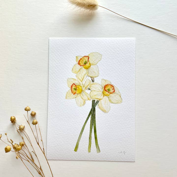 Ellen Schaefer Art – Großhandel Kunstdruck – Kunstdruck „Narzisse, März-Geburtsblume“